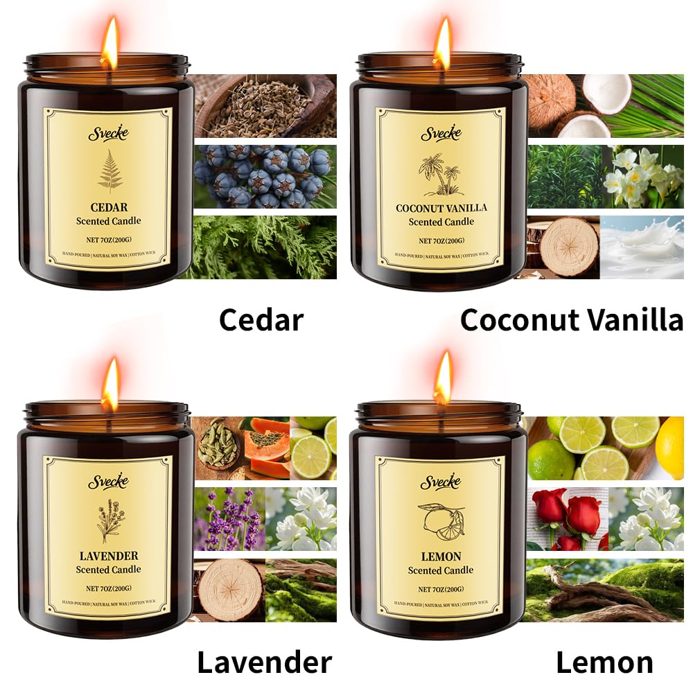 SVECKE 4-pack lemon soy wax candle close-up