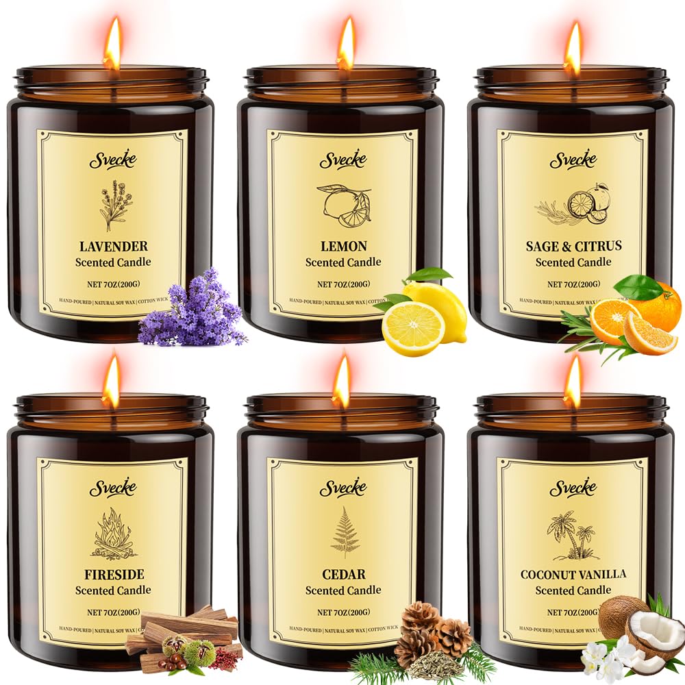 SVECKE six-pack coconut vanilla scented candle in a jar