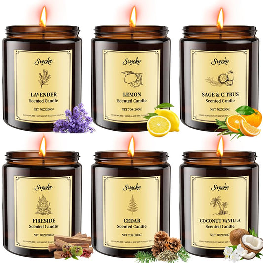 SVECKE six-pack coconut vanilla scented candle in a jar