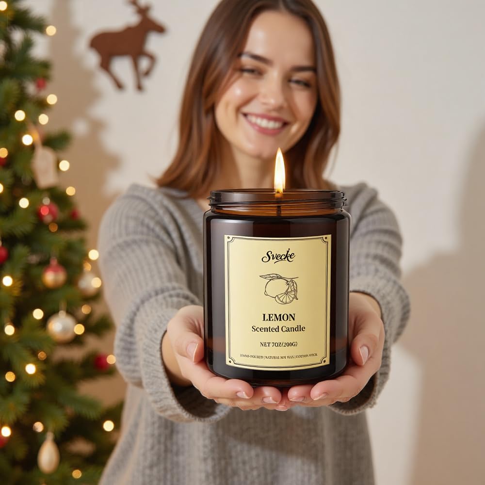 Lavender calming scented candle in a jar from SVECKE