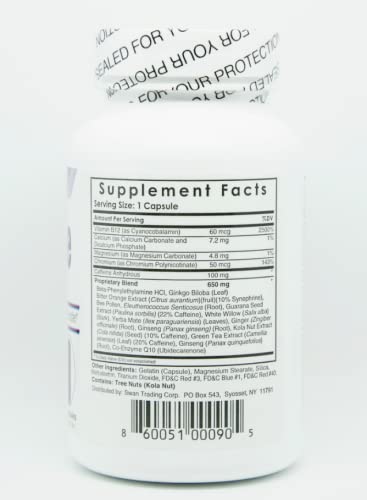 Close-up of ingredients label on Swan Extreme OxyElite Pro Strength