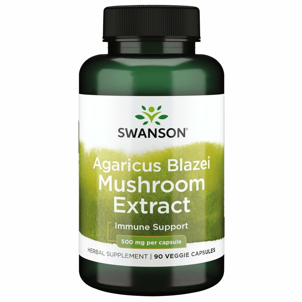 Bottle of Swanson Agaricus Blazei Mushroom Extract 500 mg - 90 vegetarian capsules