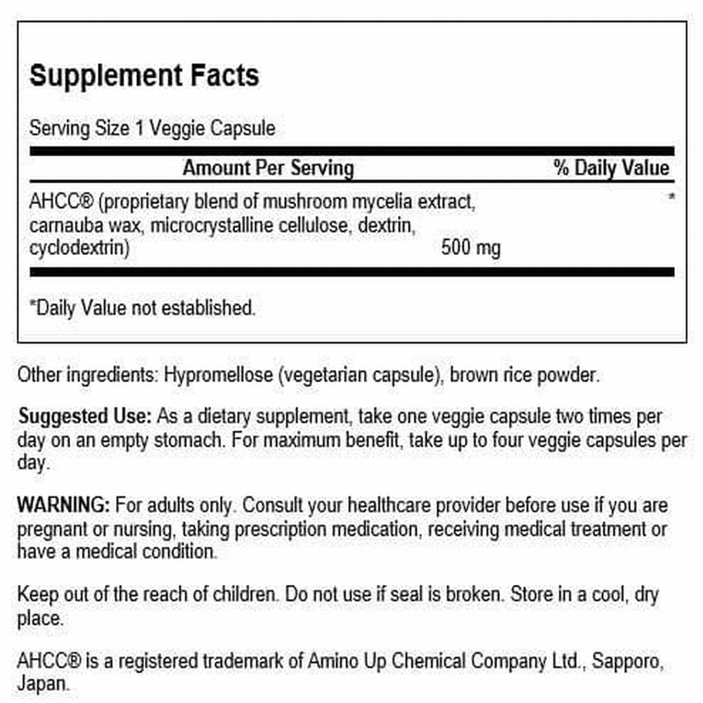 Close-up of Swanson AHCC 3-pack bottle