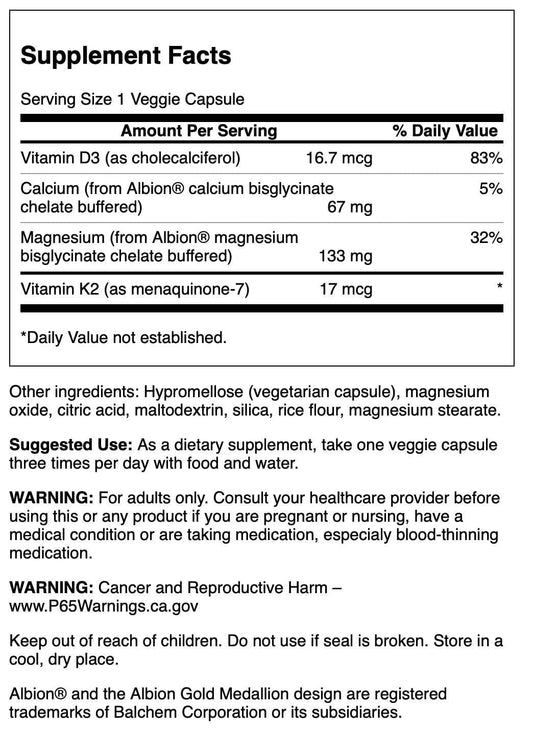 Swanson Albion Chelated Magnesium & Calcium 2:1 90 Veg Capsules packaging label
