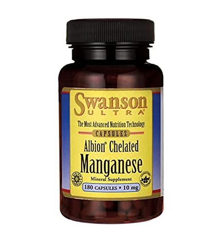 Swanson Albion Chelated Manganese 10 mg bottle - 180 capsules