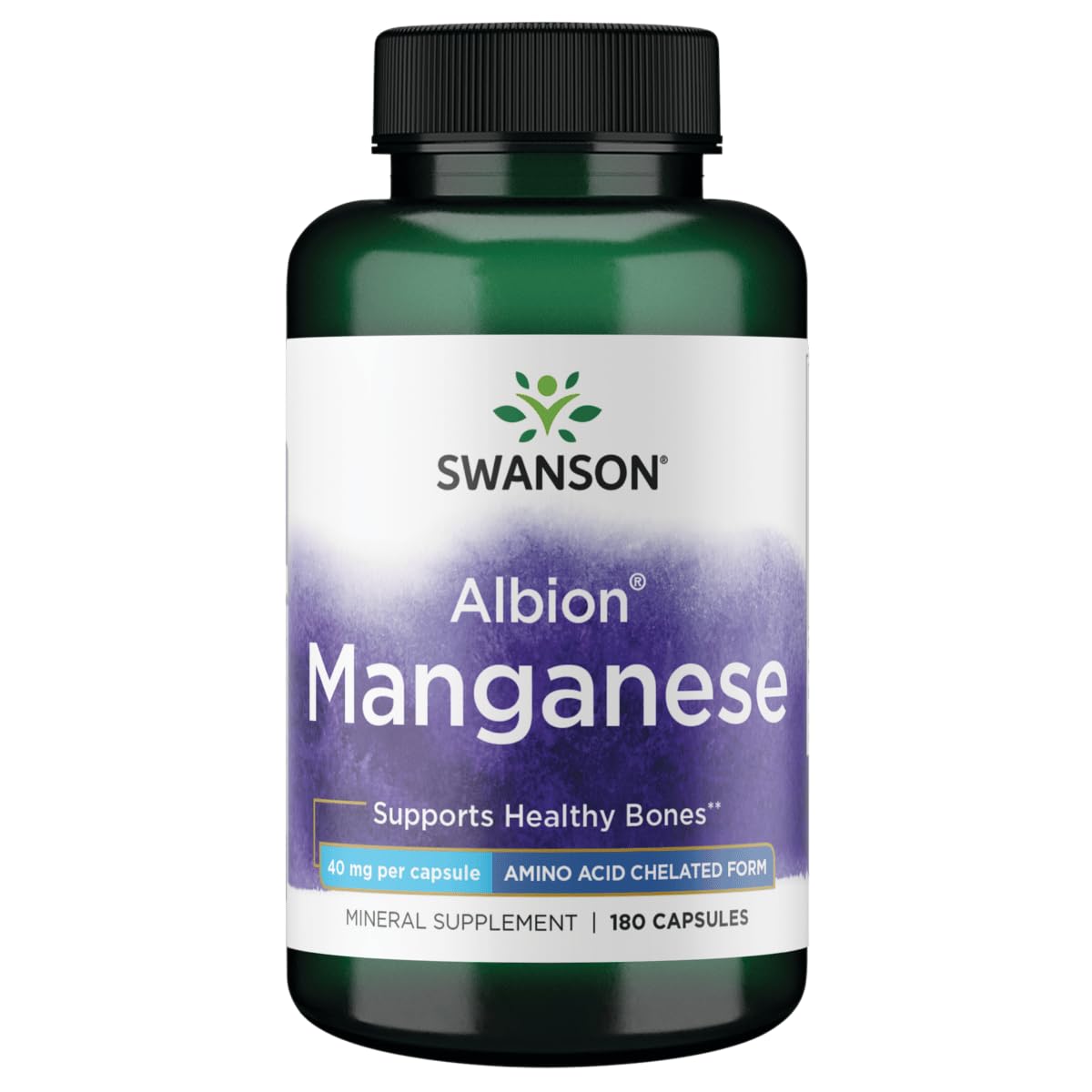 Swanson Albion Chelated Manganese Glycinate 40 mg bottle