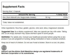 Swanson Albion Chelated Zinc Glycinate 30 mg bottle with label (pack shot)