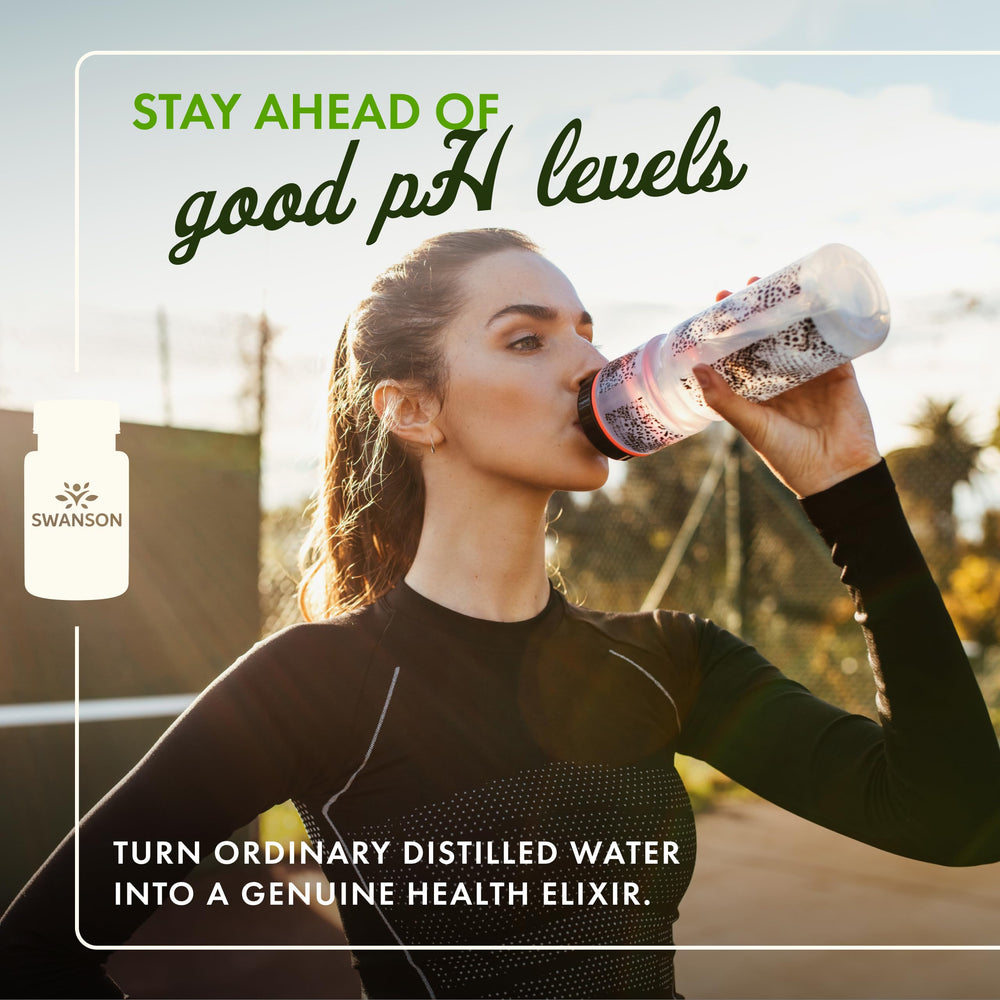 Close-up of Swanson Alkaline Booster bottle with dropper.