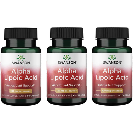 Swanson Alpha Lipoic Acid 300 mg - 60 capsules - 3-pack bottle