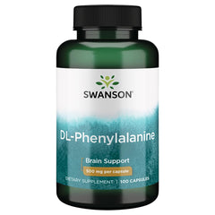 Swanson Amino Acid DL-Phenylalanine 500 mg bottle label