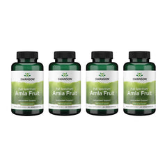 Swanson Full Spectrum Amla Fruit 4-Pack packaging with 120 capsules per bottle