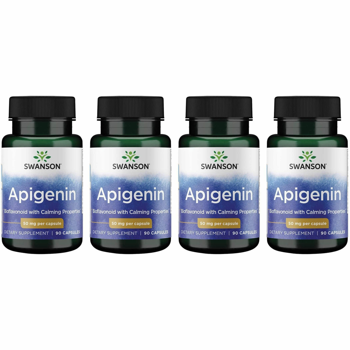 Front view of Swanson Apigenin-Bioflavonoid Supplement bottle with 90 capsules