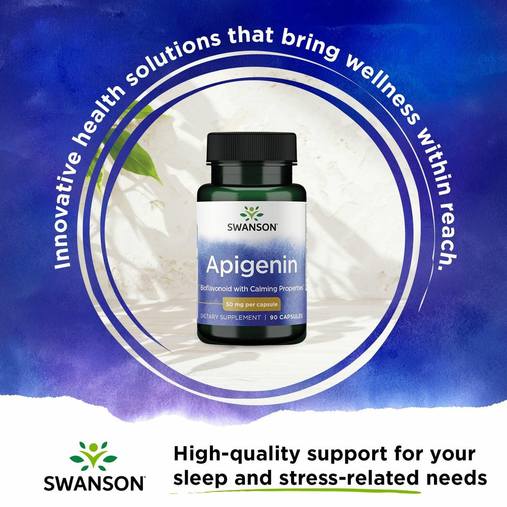 Swanson Apigenin bottle open pour illustrates easy dosing