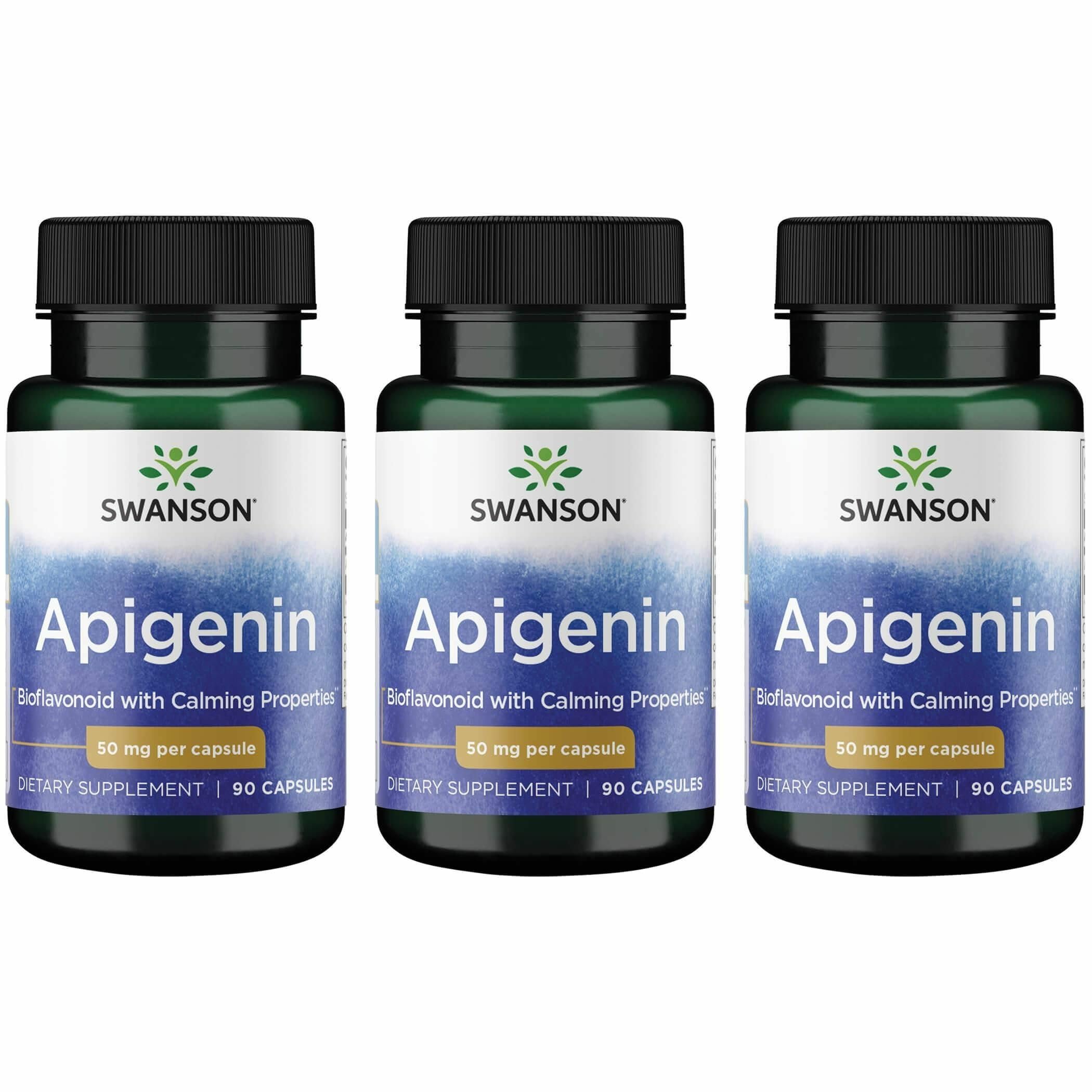 Swanson Apigenin bottle with capsules for relaxation and sleep support