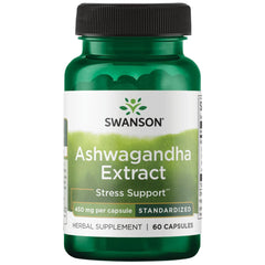 Swanson Ashwagandha Extract bottle with 60 capsules (450 mg each)