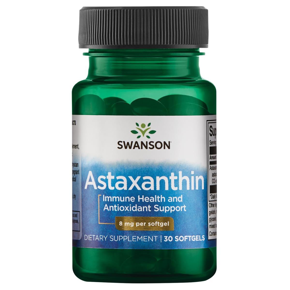 Front view of Swanson High Potency Astaxanthin 8 mg softgels bottle