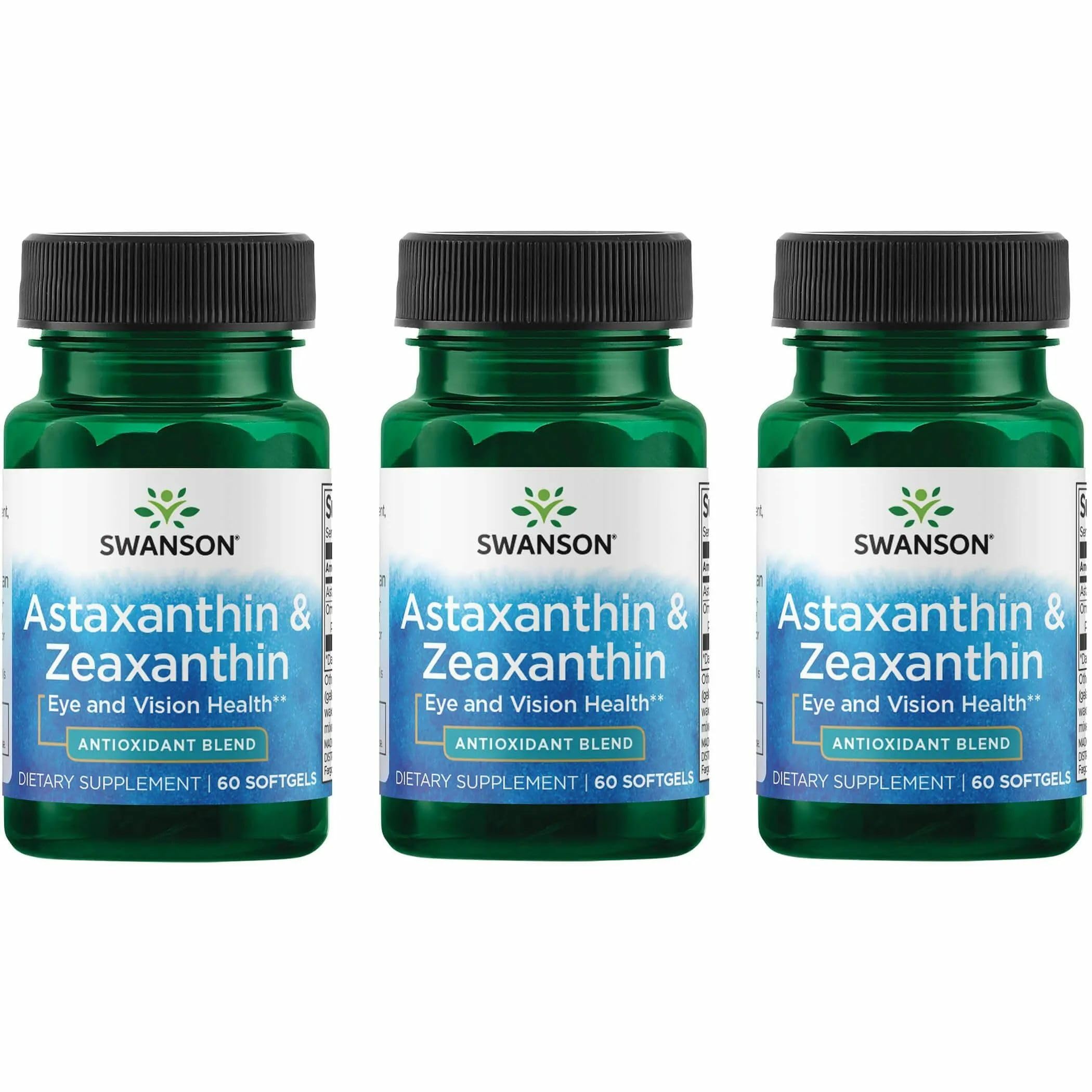 Swanson Astaxanthin & Zeaxanthin eye health supplement bottle label