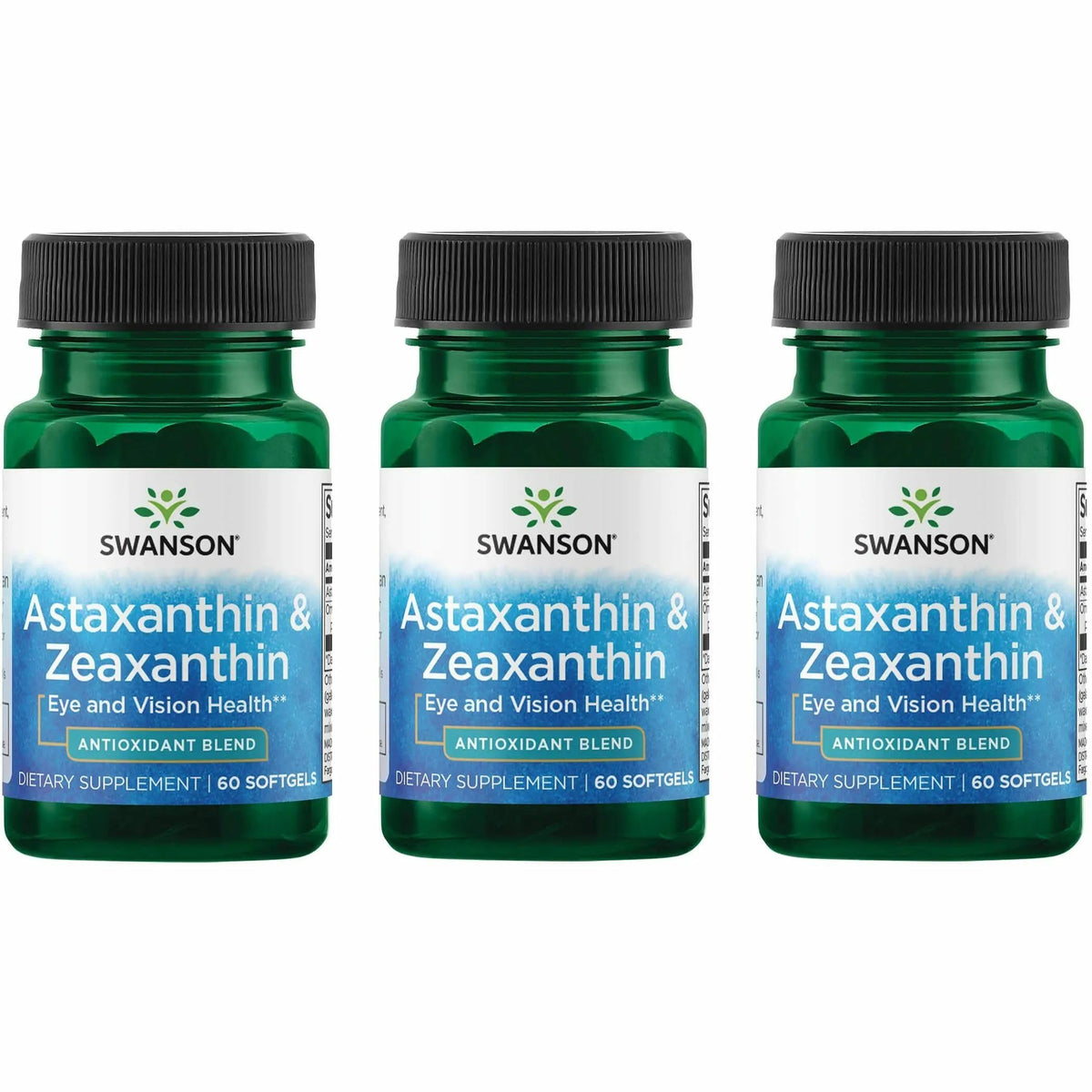 Swanson Astaxanthin & Zeaxanthin eye health supplement bottle label