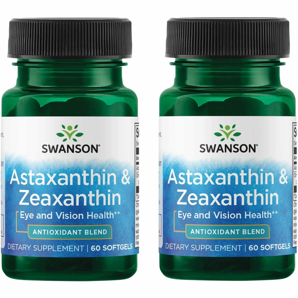 Front view of Swanson Astaxanthin & Zeaxanthin Eye Health supplement bottle