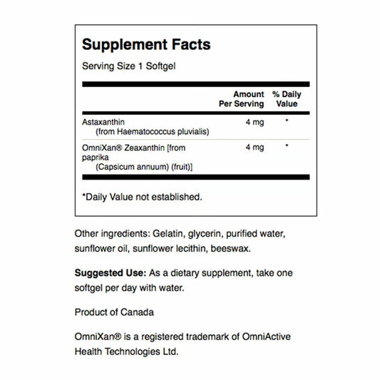 Swanson Astaxanthin & Zeaxanthin softgel capsules