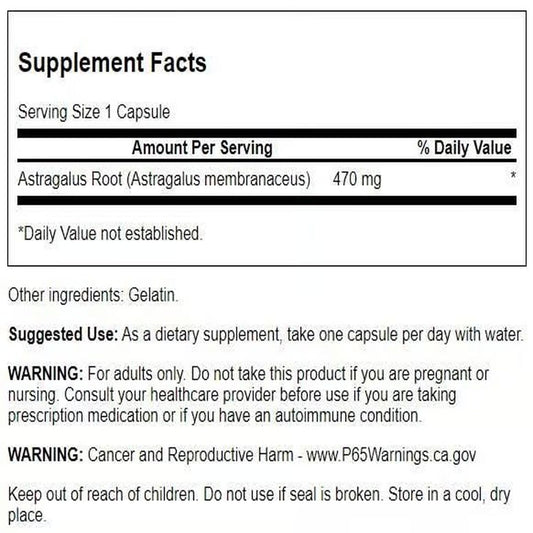 Close-up of Swanson Astragalus Root capsules