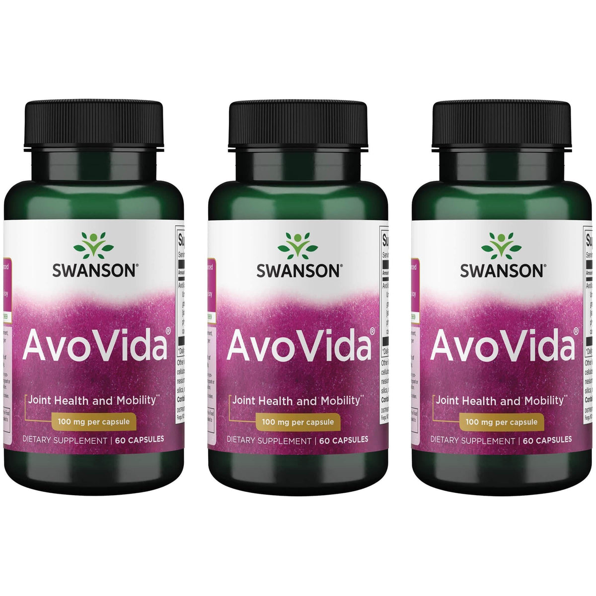 Swanson Avovida 100 Milligrams 60 Capsules 3-Pack bottle