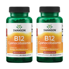 Front view of Swanson Vitamin B12 500 mcg 2-pack bottle