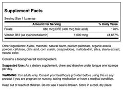 Front view of Swanson Vitamin B-12 with Folic Acid 60 tabs packaging