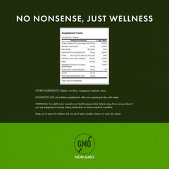 Back label with B vitamin details