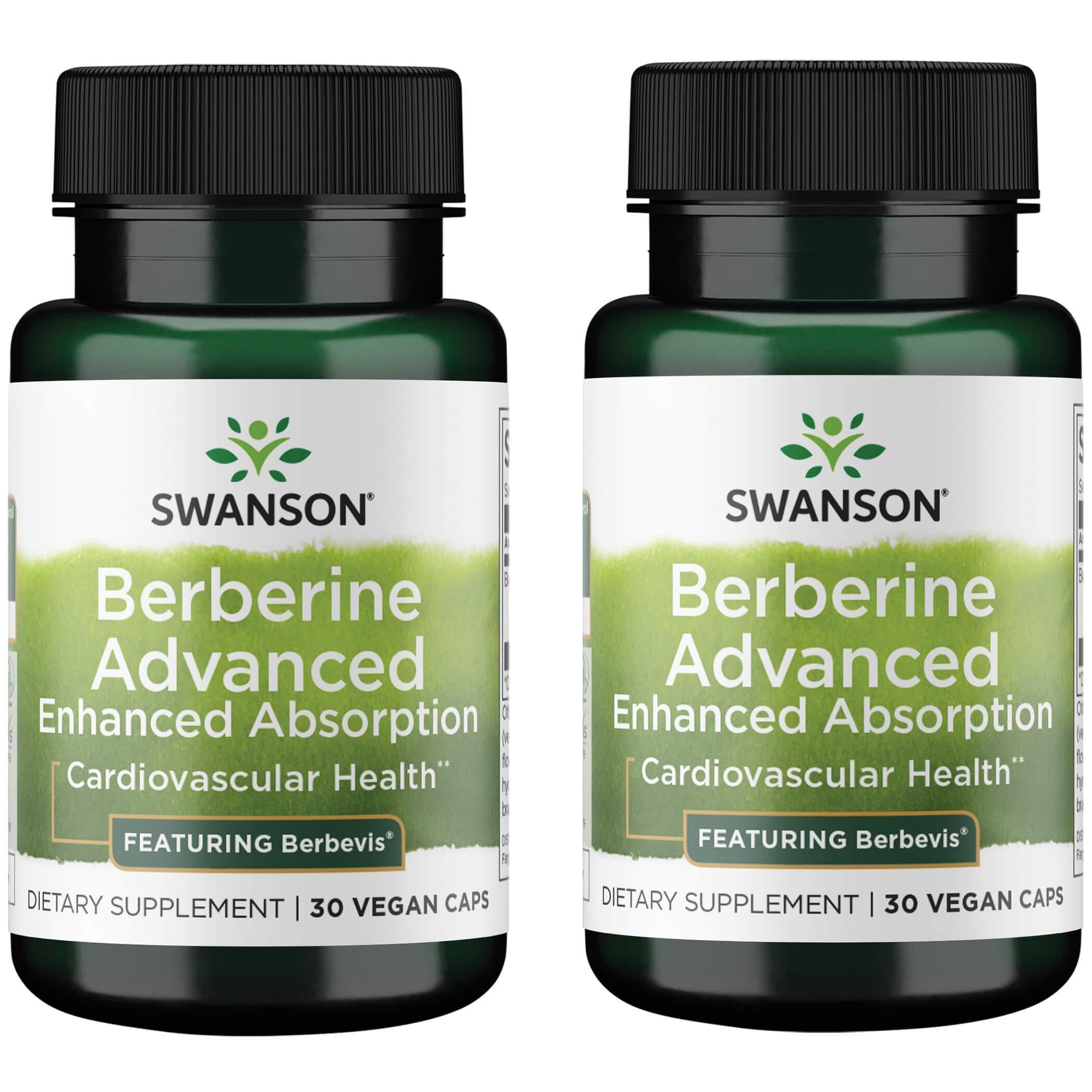 Swanson Berberine Advanced bottle shown for daily wellness support and easy capsule use.
