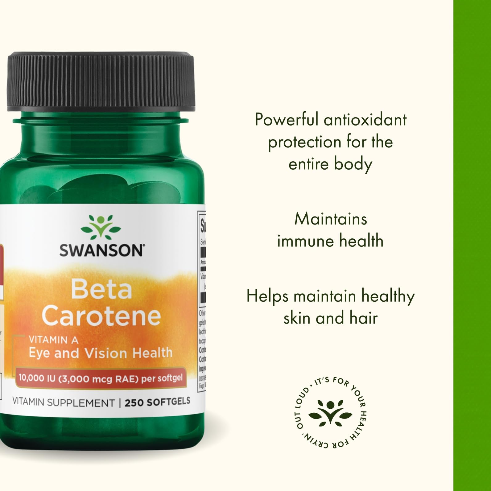 2-pack front packaging of Swanson Beta-Carotene