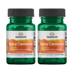 Front view of Swanson Beta-Carotene 250 Softgels bottle - 3000mcg per softgel