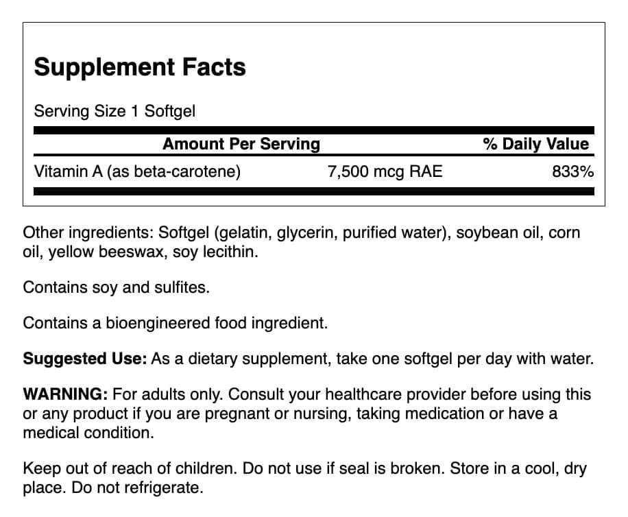 Close-up of Swanson Beta-Carotene softgels