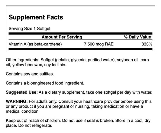 Close-up of Swanson Beta-Carotene softgels
