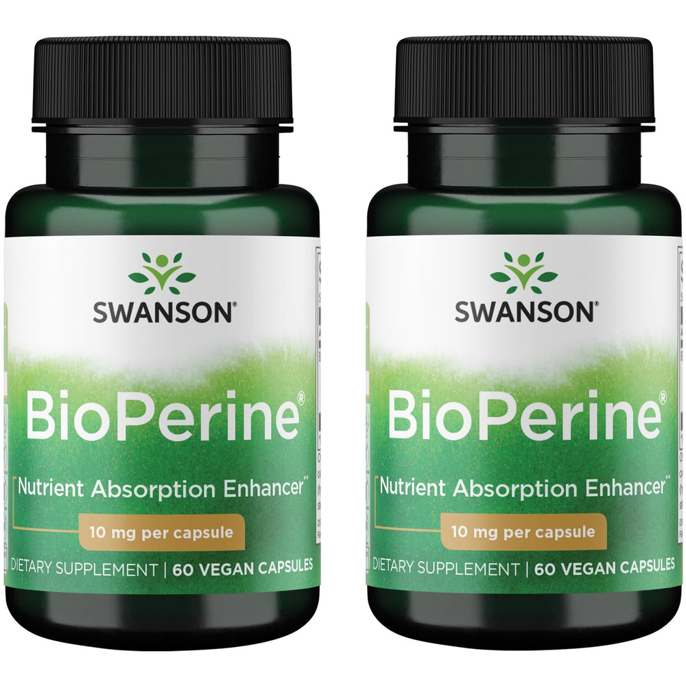 Swanson Bioperine 10 mg 60 capsules - 2-pack package