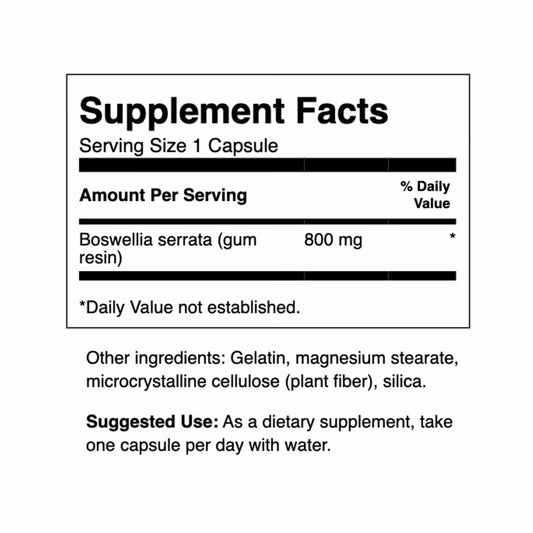 Close-up of Swanson Boswellia Double Strength bottle and label