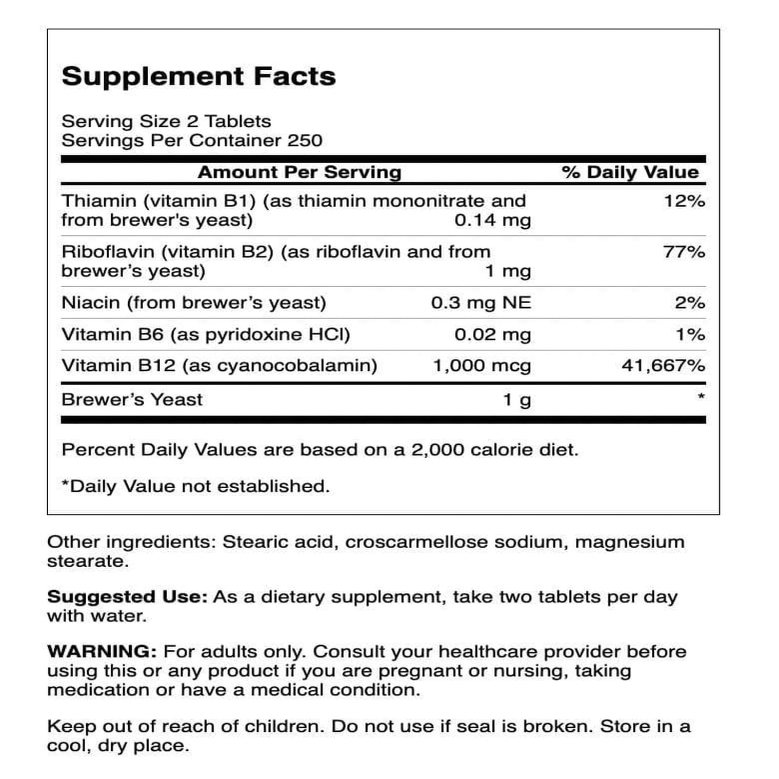 Close-up of Swanson Brewer's Yeast tablets