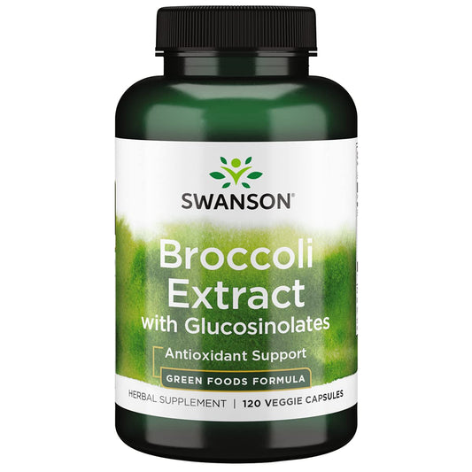 Swanson Broccoli with Glucosinolates 120 Vegan C bottle label front