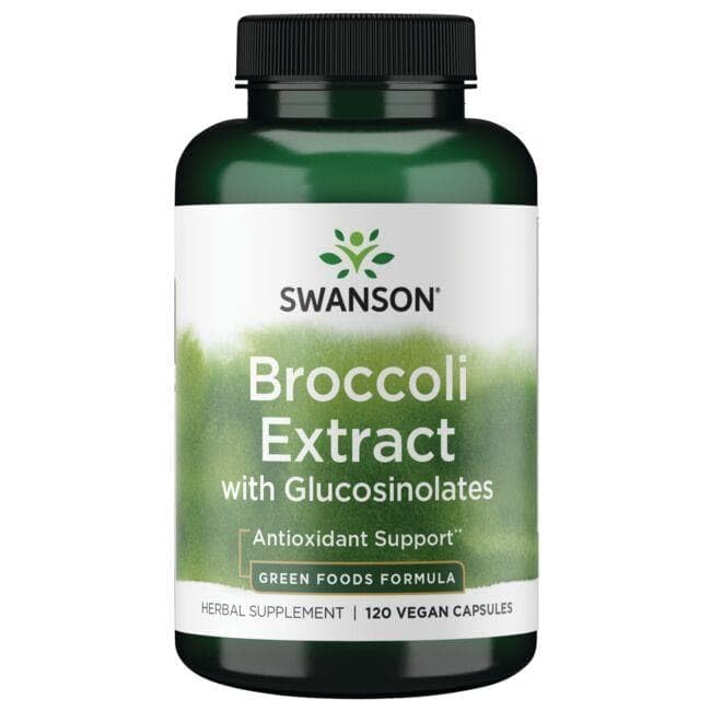 Side view of Swanson Broccoli with Glucosinolates bottle