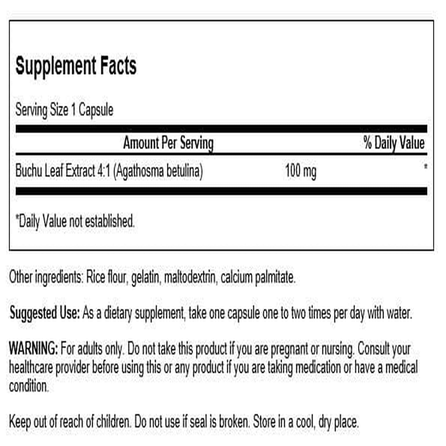 Close-up of Buchu Leaf 4:1 Extract capsules