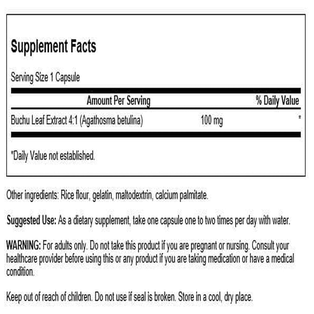 Close-up of Buchu Leaf 4:1 Extract capsules