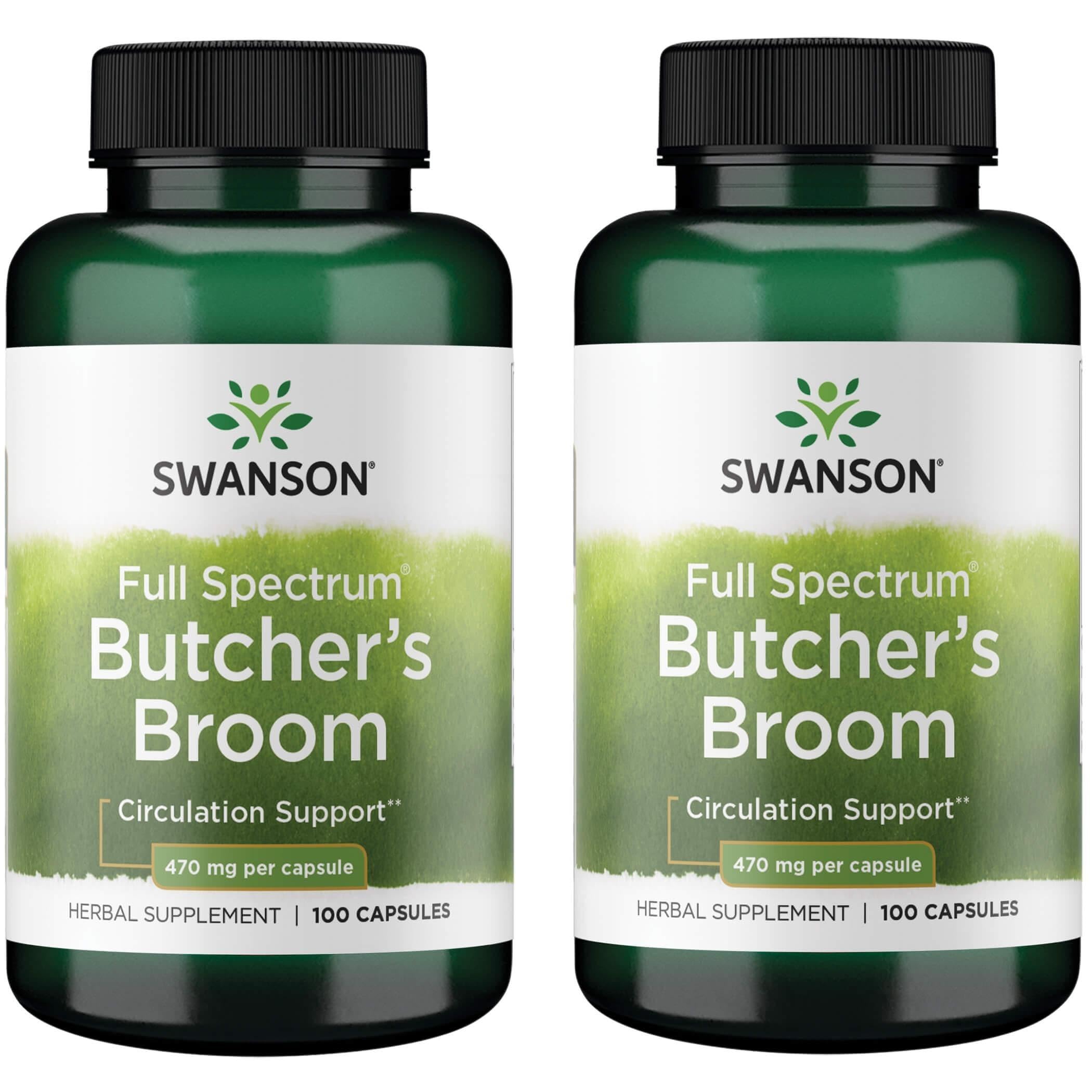 Swanson Butcher's Broom 470 mg 100 capsules 2-pack