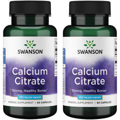 Swanson Calcium Citrate 200 mg 60 Caps bottle – front view