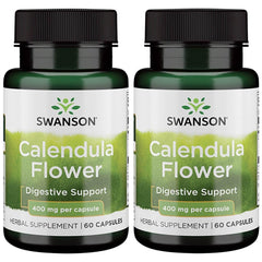 Swanson Calendula Flower 400 mg 60 Caps (2 Pack) bottle - front image