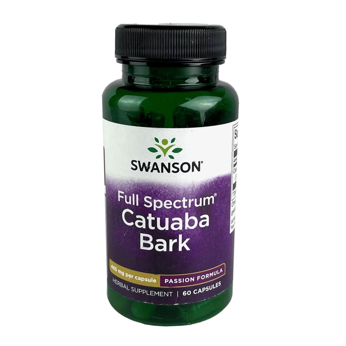 Swanson Catuaba Bark bottle label with 60 capsules
