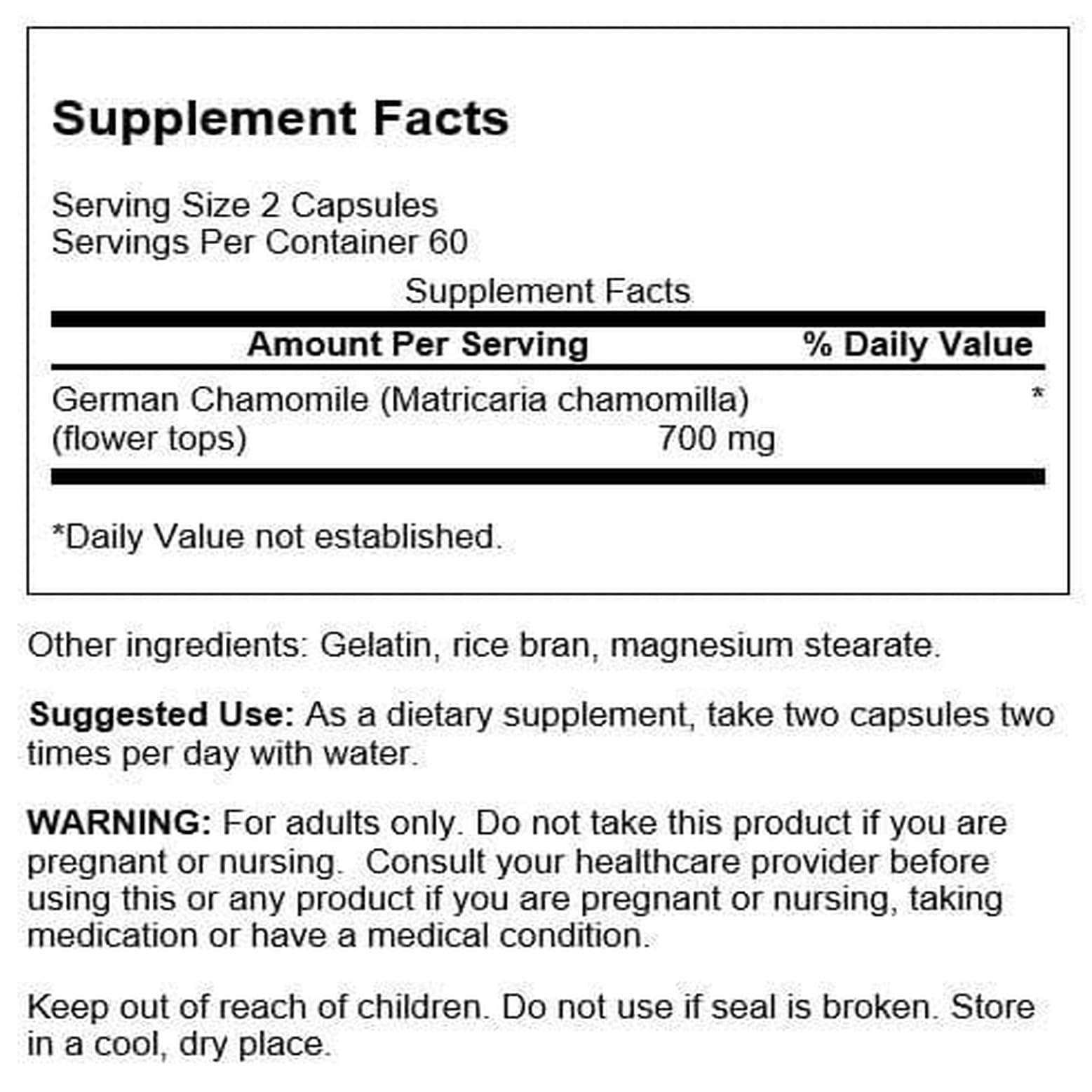 Close-up of German chamomile flowers used in Swanson supplement