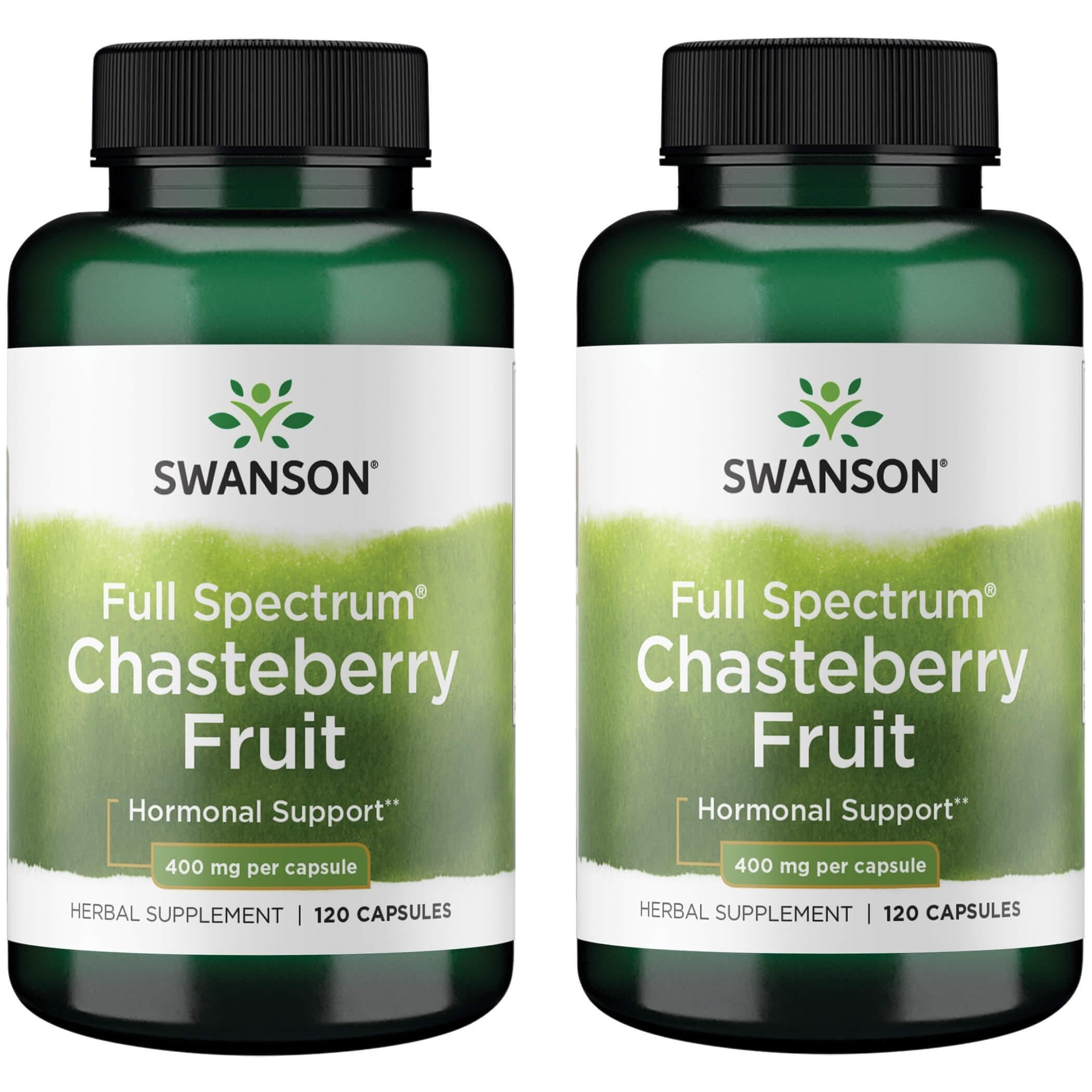 Swanson Chasteberry Fruit 400mg - 120 Capsules (2 Pack) – Women's Health & Menstrual Support