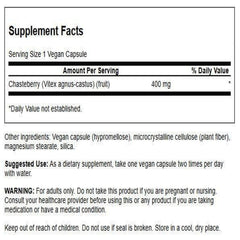 Close-up of Swanson Chasteberry Fruit capsules for daily use