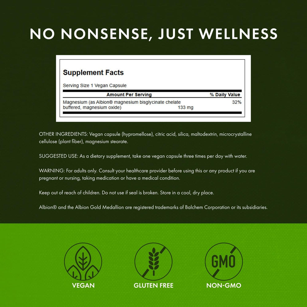 Swanson Albion Magnesium Glycinate supplement bottle