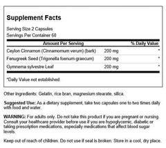 Swanson product packaging for Cinnamon, Fenugreek & Gymnema 120 capsules